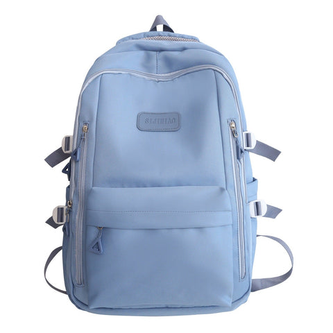 Large Capacity Nylon Backpack Fits Tablet A4 Magazines Umbrella Multiple Pockets & Adjustable Straps(Blue) Backpacks