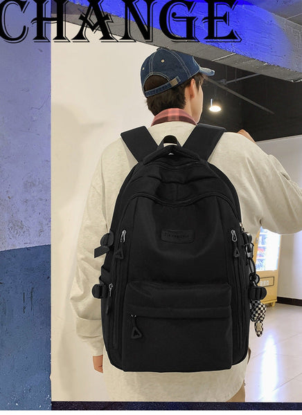 Large Capacity Nylon Backpack Fits Tablet A4 Magazines Umbrella Multiple Pockets & Adjustable Straps(Blue) Backpacks