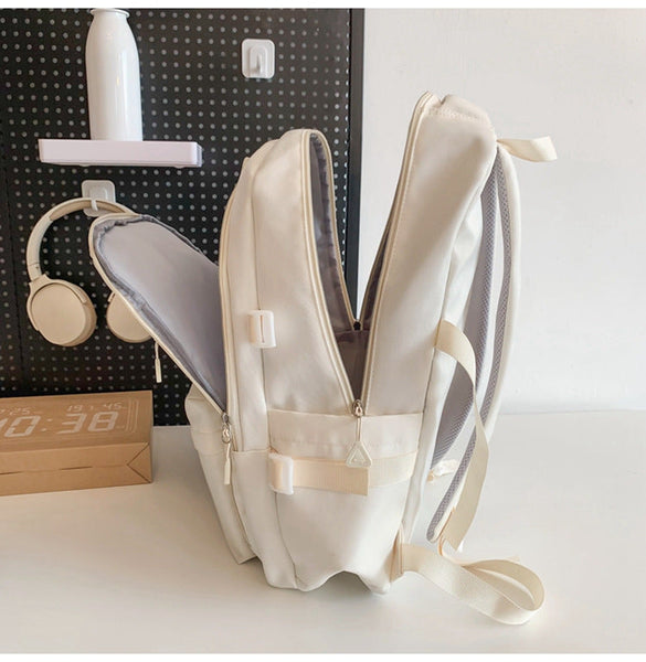 Large Capacity Nylon Backpack Fits Tablet A4 Magazines Umbrella Multiple Pockets & Adjustable Straps(Blue) Backpacks