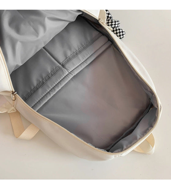 Large Capacity Nylon Backpack Fits Tablet A4 Magazines Umbrella Multiple Pockets & Adjustable Straps(Purple) Backpacks