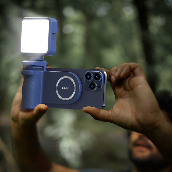 Magsafe Compatible Camera Grip & Phone Stand With Detachable Bluetooth Remote Versatile Photography Assistant(Black) Straps & Hand Grips