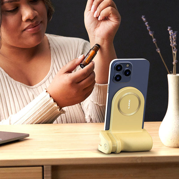 Magsafe Compatible Camera Grip & Phone Stand With Detachable Bluetooth Remote Versatile Photography Assistant(Black) Straps & Hand Grips