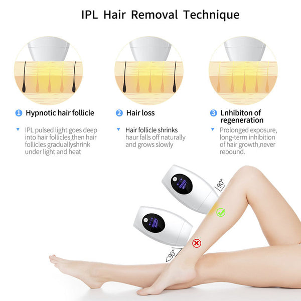 Ipl Laser Hair Removal Device 600000 Flashes 8 Intensity Levels Lcd Display & 2 Modes(White) Laser Hair Removal & Ipl