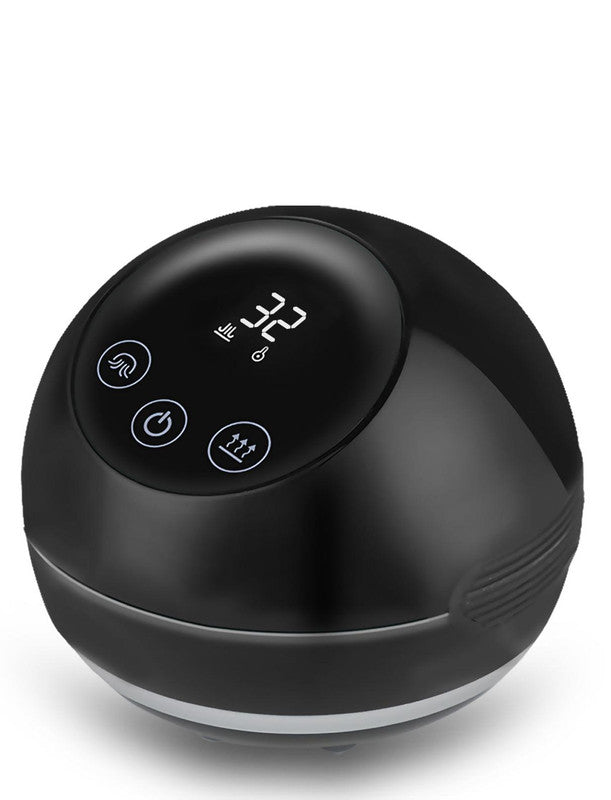 Smart Electric Cupping Gua Sha Massager With Red Light Therapy & Magnetic Stones 5 Levels Rechargeable Black Massagers