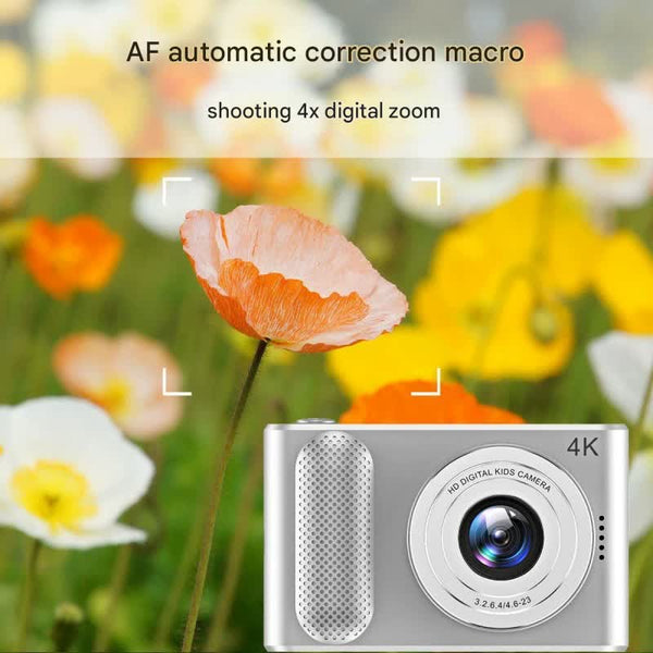 Ultra Hd 4K Dual Lens Digital Camera 44Mp 4X Zoom 2.4" Screen Complete With 64Gb Card (Pink) Digital Cameras