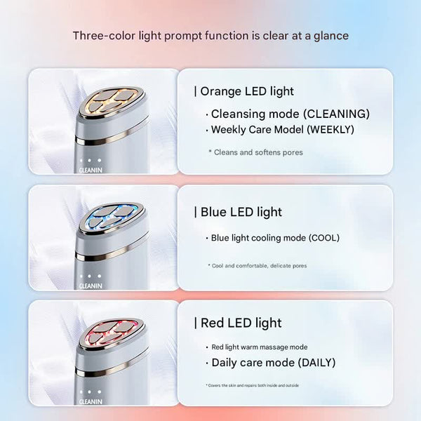 Multi Function Facial Beauty Device 6 Modes 3 Intensity Levels Led Therapy & Magnetic Charging(Red) Other Massage