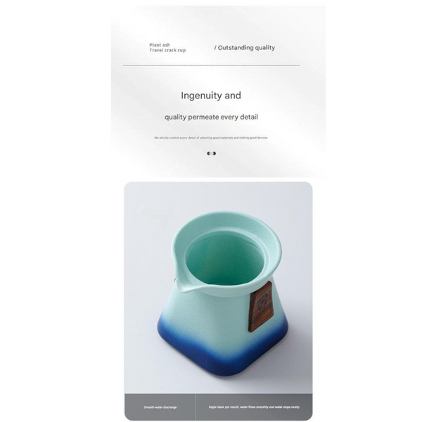 Artisan Ceramic Tea Pot With Built In Strainer 280Ml Gradient Finish & Wooden Accents(Yellow+Red) Teapots