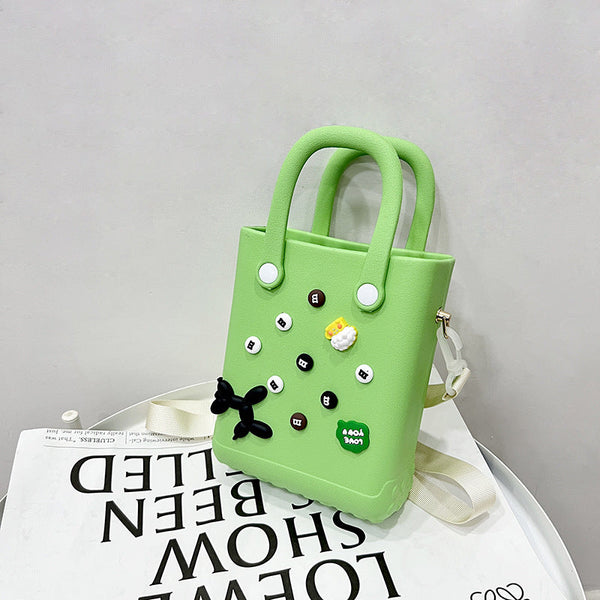 Eva Large Capacity Crossbody & Handbag Customizable With Charms Lightweight Versatilefruit Green (With Diy Accessories) Women's Bags & Handbags