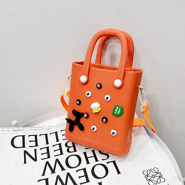 Eva Large Capacity Crossbody & Handbag Customizable With Charms Lightweight Versatileorange (With Diy Accessories) Women's Bags & Handbags