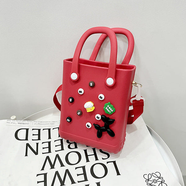 Eva Large Capacity Crossbody & Handbag Customizable With Charms Lightweight Versatilered (With Diy Accessories) Women's Bags & Handbags