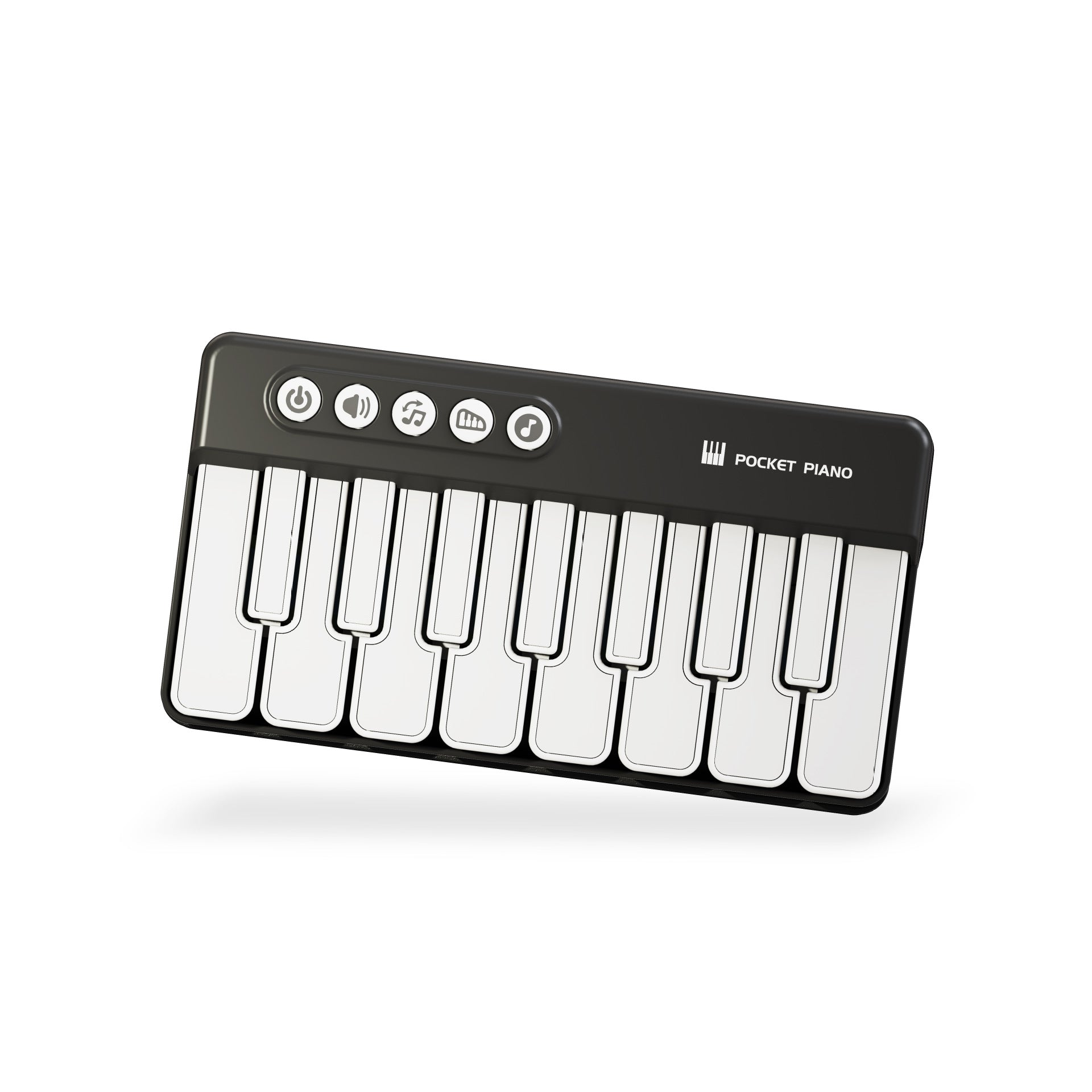 Mini Pocket Piano Electronic Keyboard 17 Keys Multiple Modes Led Lights Portable Musical Toy(Black) Electronic Keyboards