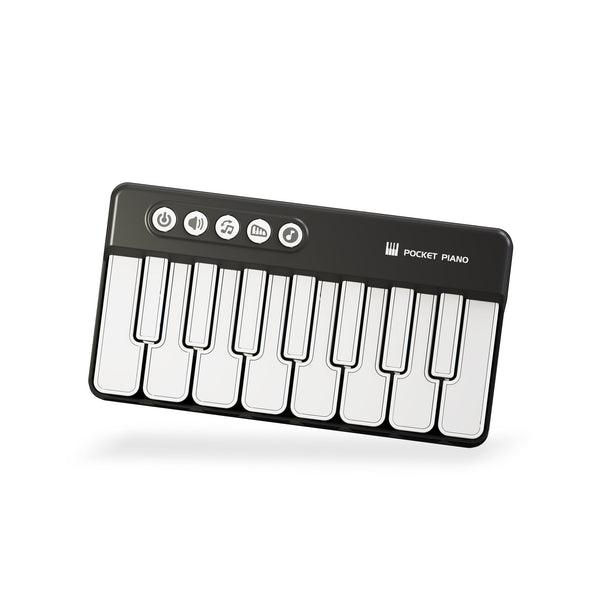 Mini Pocket Piano Electronic Keyboard 17 Keys Multiple Modes Led Lights Portable Musical Toy(Black) Electronic Keyboards