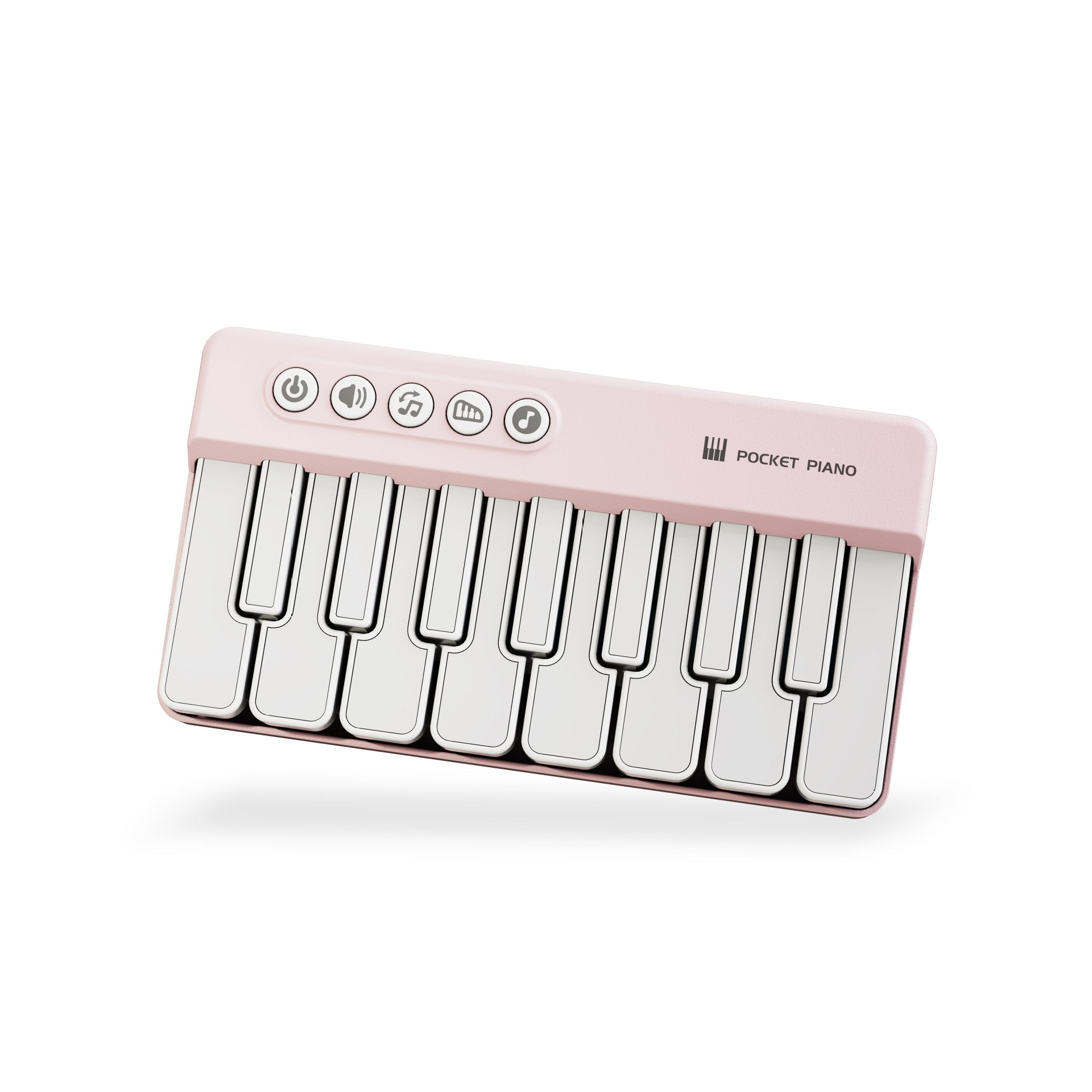 Mini Pocket Piano Electronic Keyboard 19 Keys Multiple Modes Led Lights Portable Musical Toy(Pink) Electronic Keyboards