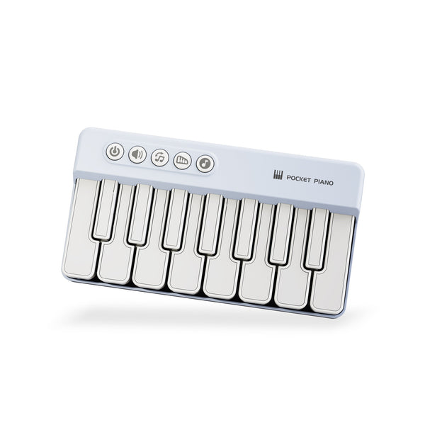 Mini Pocket Piano Electronic Keyboard 20 Keys Multiple Modes Led Lights Portable Musical Toy(Blue) Electronic Keyboards