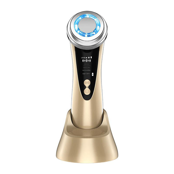 4 In 1 Facial Beauty Device Led Light Therapy Warm Lifting Ion Cleansing & Eye Care(Gold) Facial Cleansing Devices