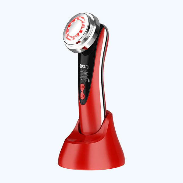 4 In 1 Facial Beauty Device Led Light Therapy Warm Lifting Ion Cleansing & Eye Care(Red) Facial Cleansing Devices