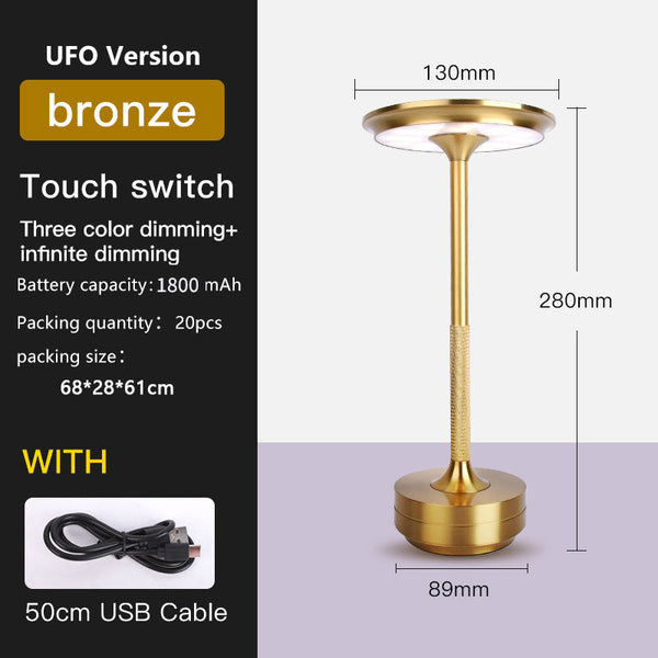 Ufo Version Led Desk Lamp Gold Touch Switch With Dimming And Usb Cable Lamps