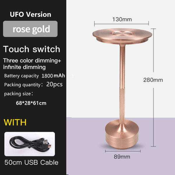 Ufo Version Led Desk Lamp Rose Gold Touch Switch With Dimming And Usb Cable Lamps
