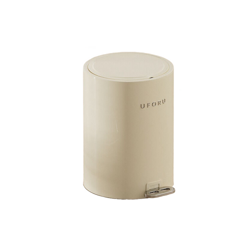 Elosung Milk White Circular Garbage Bin 15L 23.8Cm X 33.5Cm Rubbish Bins