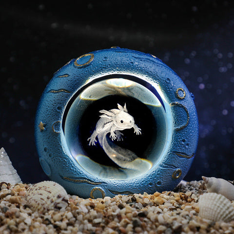 Celestial Ring Led Crystal Ball Lamp 3D Engraving Unique Gift (Salamander) Lamps