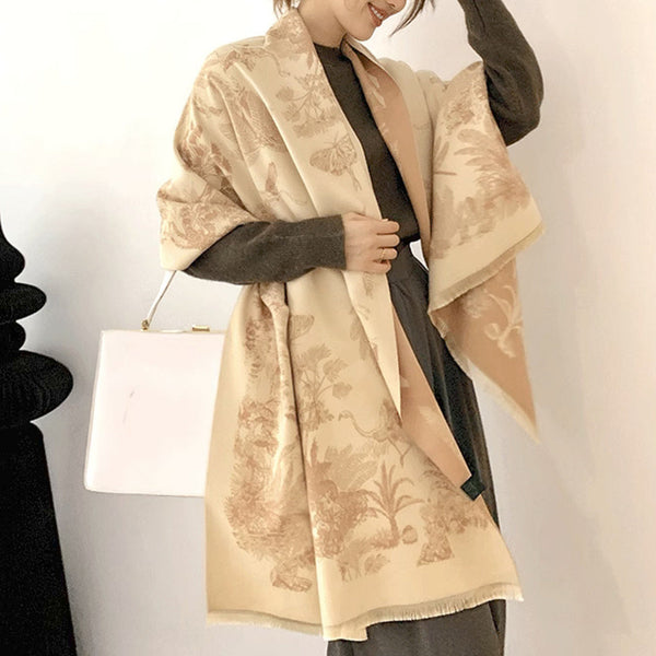 Camel Yellow Luxury Soft Printed Pashmina Style Wrap Large Scarf For Women (185X65cm) Scarves & Wraps