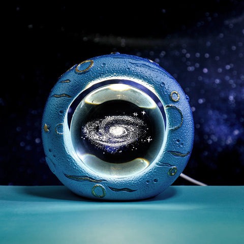 Celestial Ring Led Crystal Ball Lamp 3D Engraving Unique Gift (Milky Way) Lamps