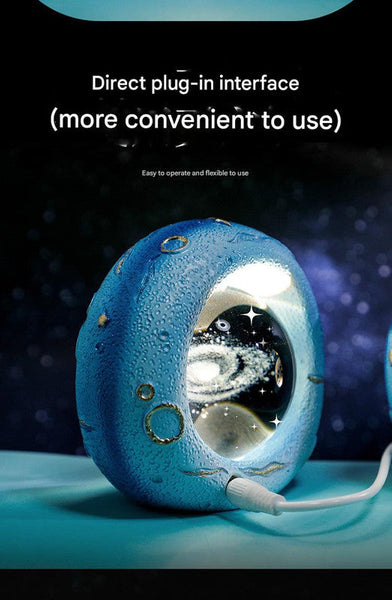 Celestial Ring Led Crystal Ball Lamp 3D Engraving Unique Gift (Moon) Lamps