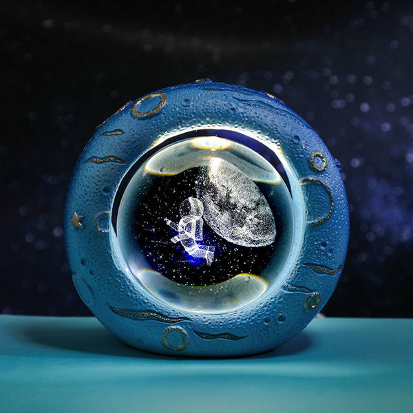 Celestial Ring Led Crystal Ball Lamp 3D Engraving Unique Gift (Traveling In The Starry Sky) Lamps