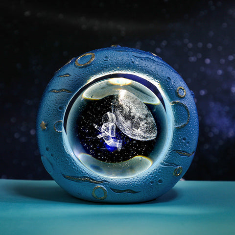 Celestial Ring Led Crystal Ball Lamp 3D Engraving Unique Gift (Traveling In The Starry Sky) Lamps