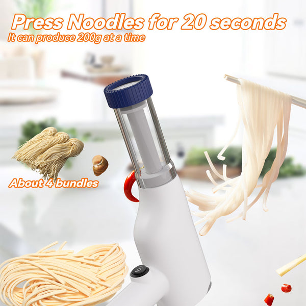 White Rechargeable Noodle Maker Multiple Shaping Discs Pasta Makers Moulds & Presses