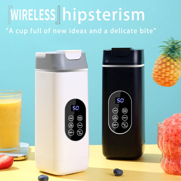 Black Rechargeable Travel Blender Cup 12 Blades Digital Display Self Cleaning Handheld Blenders