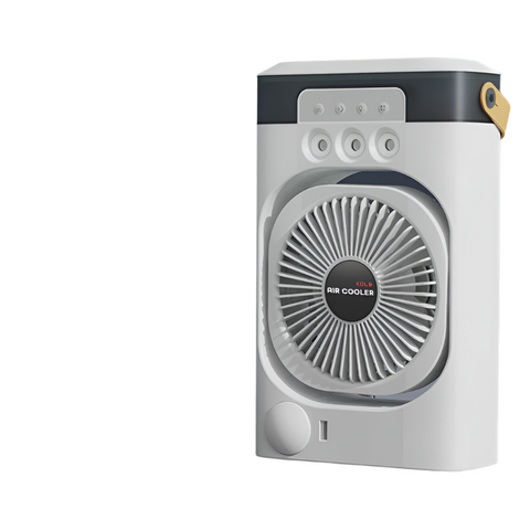 White 3 In 1 Portable Air Cooler Fan Desktop Humidifier Led Light Nano Mist Portable Fans