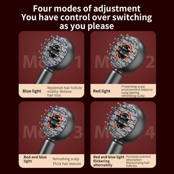 White Advanced Scalp Therapy Comb Red Blue Light Ems Serum Applicator Brushes & Combs