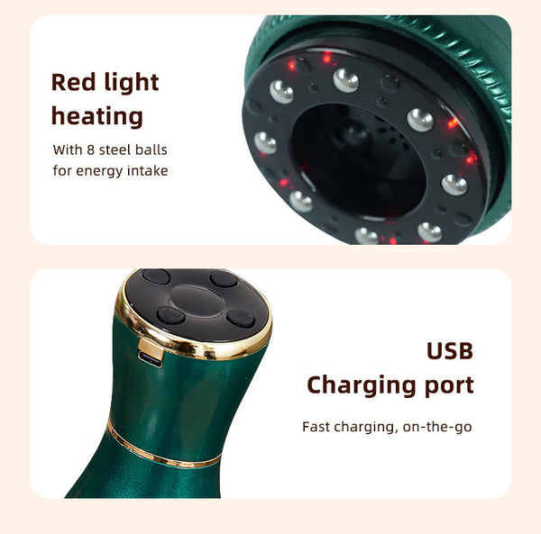 Gradient White Green Portable Electric Cupping Therapy Device Adjustable Intensity & Heat Massagers