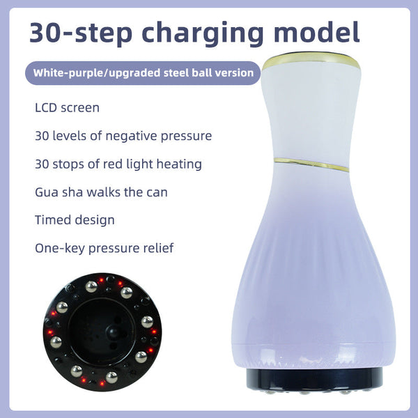 Gradient White Purple Portable Electric Cupping Therapy Device Adjustable Intensity & Heat Massagers