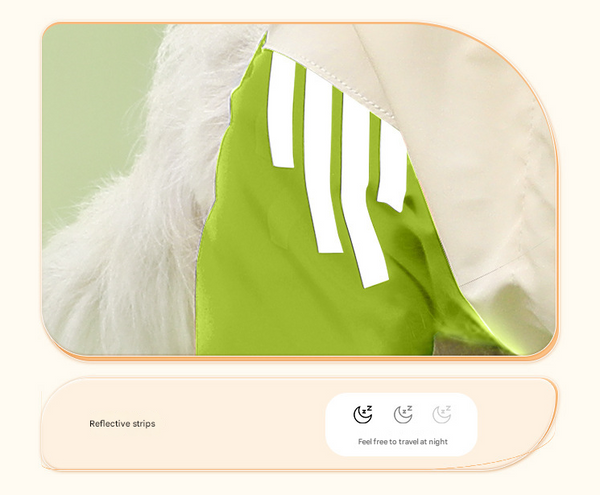 Colorblock (White Green) Dog Raincoat Waterproof With Hood And Reflective Strips (Size Xl) Dog Clothing & Shoes