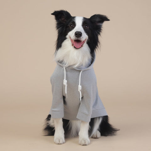 Grey Classic Dog Sweatshirt With Hood & Drawstrings For Large Dogs (Size : 9Xl) Dog Clothing & Shoes