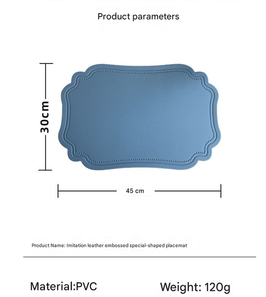 4 Pcs Retro Faux Leather Placemat Waterproof & Oil Proof Dining Table Mat (Green) Placemats