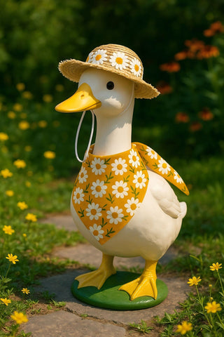 2 Sets Khaki And Yellow Daisy Delight Porch Goose & Small Pet Costume Summer Straw Hat Floral Bandana Dog Clothing & Shoes