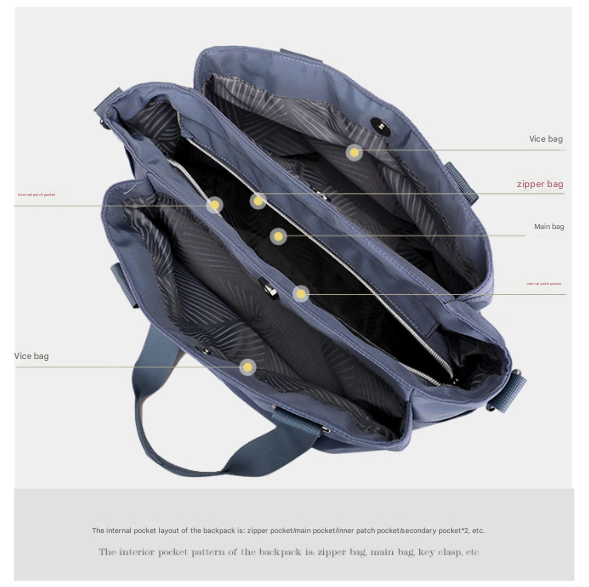 Black Versatile Water Repellent Nylon Tote Bag Lightweight Multi Pocket Shoulder Crossbody Handbag Women's Bags & Handbags