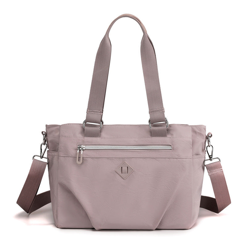 Light Purple Versatile Water Repellent Nylon Tote Bag Lightweight Multi Pocket Shoulder & Crossbody Handbag Women's Bags & Handbags