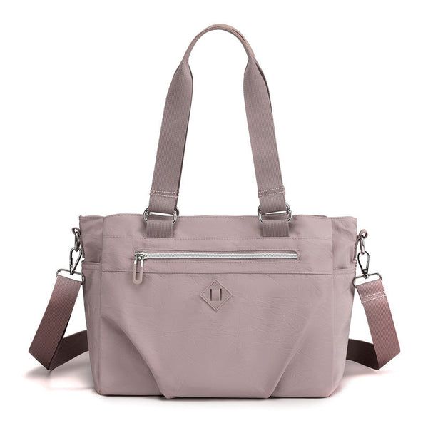 Light Purple Versatile Water Repellent Nylon Tote Bag Lightweight Multi Pocket Shoulder & Crossbody Handbag Women's Bags & Handbags