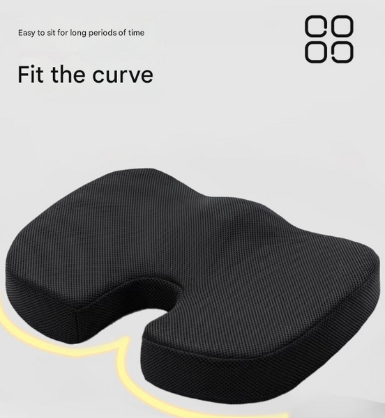 Grey Ergonomic U Shaped Memory Foam Seat Cushion Coccyx Relief & Posture Support With Breathable Cover Seat & Posture Cushions