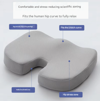 Black Ergonomic U Shaped Memory Foam Seat Cushion Coccyx Relief & Posture Support With Breathable Cover Seat & Posture Cushions