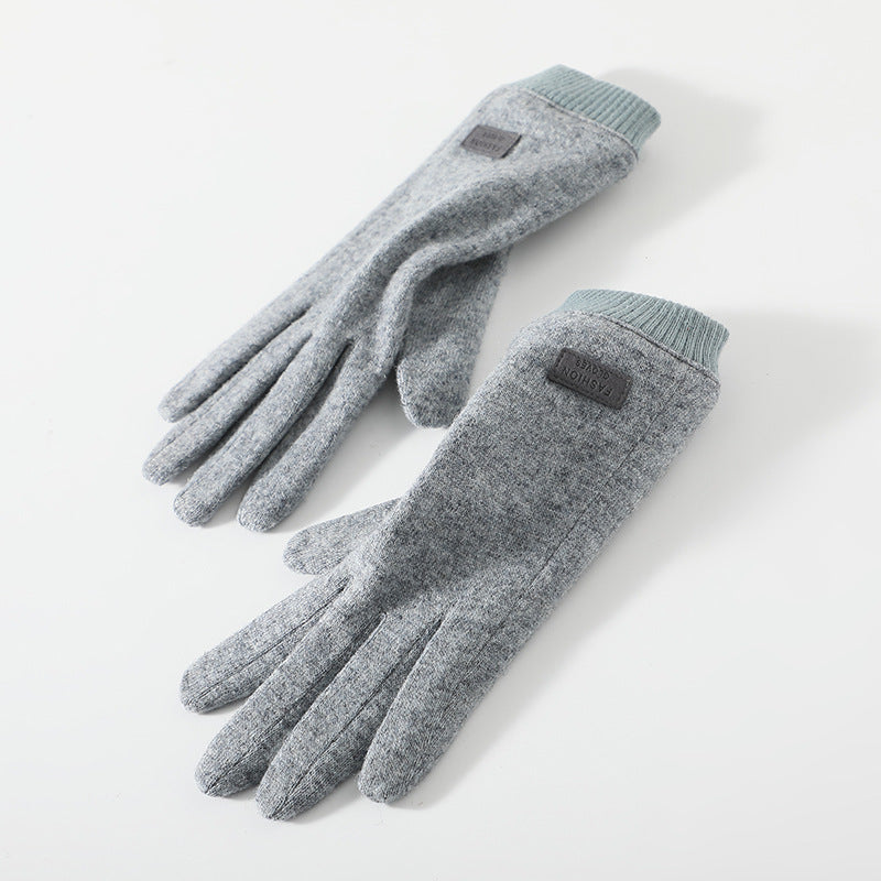 Grey Elegant Women's Wool Blend Winter Gloves Cozy Fleece Lined Touchscreen Warmth Gloves & Mittens