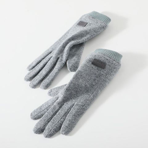 Grey Elegant Women's Wool Blend Winter Gloves Cozy Fleece Lined Touchscreen Warmth Gloves & Mittens