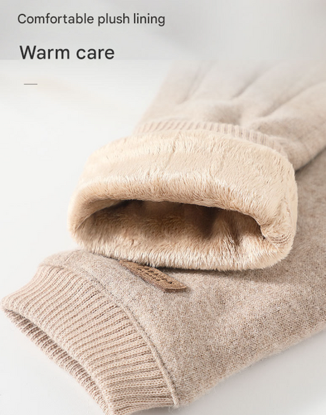 Grey Elegant Women's Wool Blend Winter Gloves Cozy Fleece Lined Touchscreen Warmth Gloves & Mittens