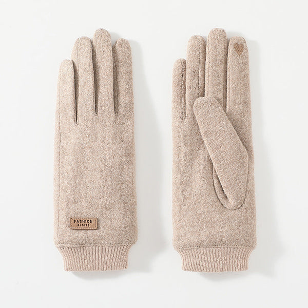 Grey Elegant Women's Wool Blend Winter Gloves Cozy Fleece Lined Touchscreen Warmth Gloves & Mittens