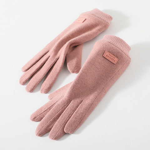Pink Elegant Women's Wool Blend Winter Gloves Cozy Fleece Lined Touchscreen Warmth Gloves & Mittens