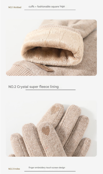 Pink Elegant Women's Wool Blend Winter Gloves Cozy Fleece Lined Touchscreen Warmth Gloves & Mittens